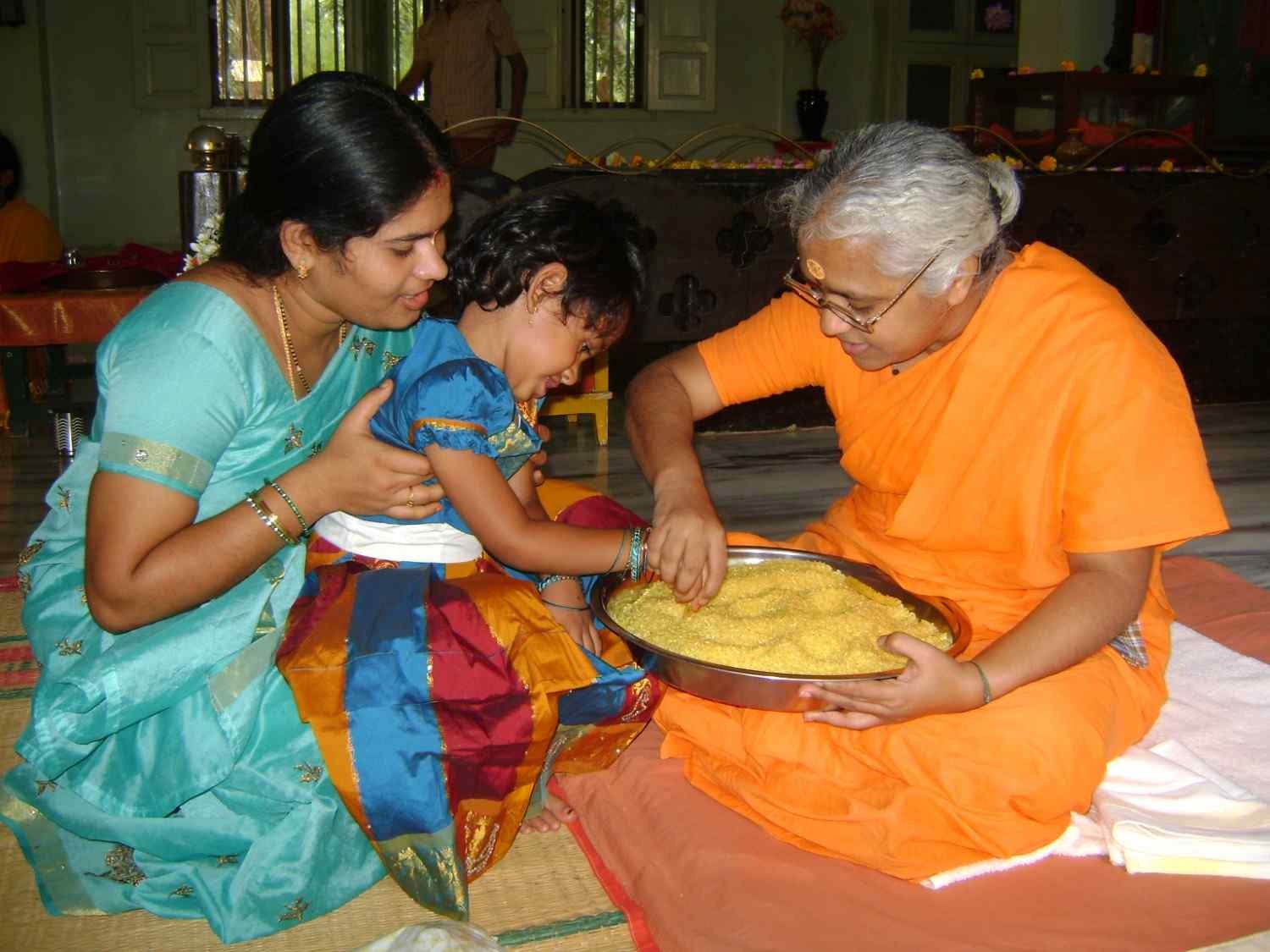 Aksharabhyasam ceremony